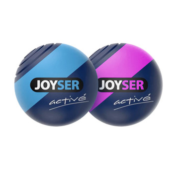 Joyser Игрушка для собак Active Два резиновых мяча с пищалкой M голубой, розовый