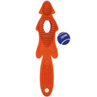 Joyser Игрушка для собак Slimmy Маленькая шкура лисы из резины c мячом-пищалкой S/M оранжевая