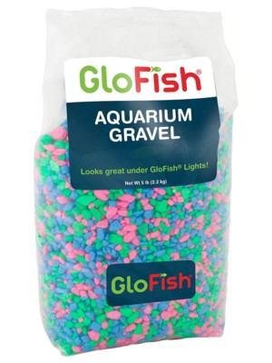 GloFish Гравий Розовый/ зеленый/голубой, с GLO вкраплениями