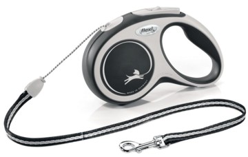 flexi рулетка NEW LINE Comfort серый/черный (тросовый поводок)