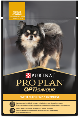 Pro Plan OptiSavour с Курицей для Собак Склонных к Набору Веса (пауч)