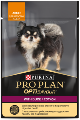 Pro Plan OptiSavour с Уткой для Взрослых Собак (пауч)