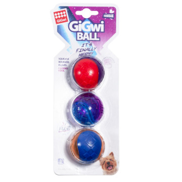 GiGwi Игрушка для собак Три мяча с пищалкой, серия GiGwi BALL