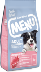 AlphaPet Menu Adult All Breeds для Взрослых Собак Всех Пород с Говядиной