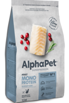 AlphaPet Adult Monoprotein из Белой Рыбы для Взрослых Кошек и Котов