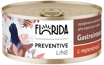 Florida Preventive Line Gastrointestinal с Перепёлкой для Кошек (банка)