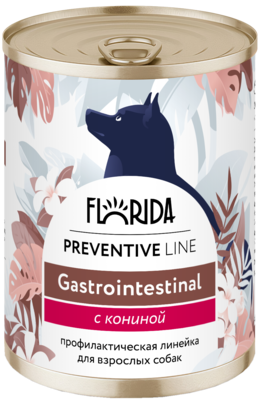 Florida Preventive Line Gastrointestinal с Кониной для Собак (банка)