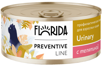 Florida Preventive Line Urinary с Телятиной для Кошек (банка)