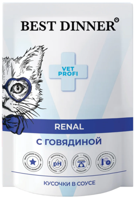 Best Dinner Exclusive Renal Vet Profi Говядина Кусочки в Соусе (пауч)