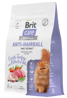 Brit Care Anti-Hairball Fresh Turkey and White Fish