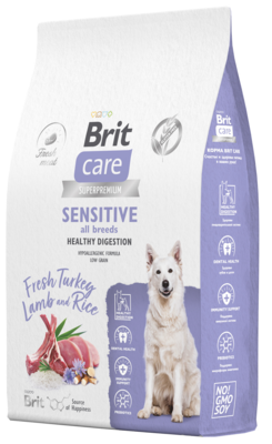 Brit Care Sensitive All Breeds Healthy Digestion Fresh Turkey Lamb and Rice