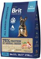 Brit Premium All Breeds Sensitive Turkey & Salmon