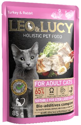 Leo& Lucy for Adult Cats Turkey & Rabbit (пауч)