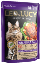 Leo& Lucy for Adult Cats Veal & Turkey (пауч)