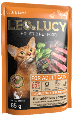 Leo& Lucy for Adult Cats Duck & Lamb (пауч)