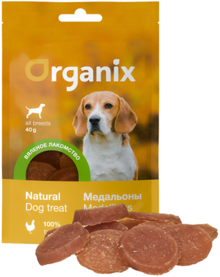 Organix Natural Dog Treat Медальоны Куриное Филе