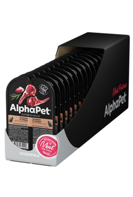 AlphaPet Ягнёнок и Сердце Мясные Кусочки в Желе для Стерилизованных Кошек