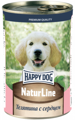Happy Dog NaturLine Телятина с Сердцем для Щенков (банка)