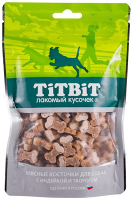 Titbit Косточки мясные для собак с индейкой и творогом