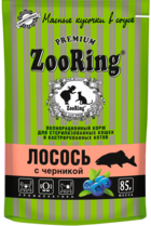 ZooRing для Стерилизованных Кошек и Кастрированных Котов Лосось с Черникой (в соусе, пауч)
