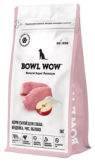 Bowl Wow Adult Medium Корм Сухой для Собак: Индейка, Рис, Яблоко