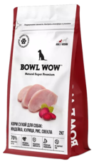 Bowl Wow Adult Medium Корм Сухой для Собак: Индейка, Курица, Рис, Свекла