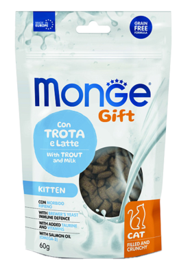 Monge Gift with Trout and Milk Kitten Cat Filled and Crunchy