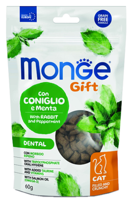 Monge Gift with Rabbit and Peppermint Dental Cat Filled and Crunchy