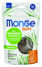 Monge Gift with Salmon and Catnip Hairball Cat Filled and Crunchy