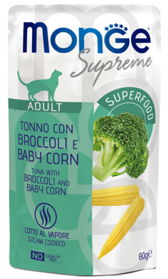 Monge Supreme Adult Tuna with Broccoli and Baby Corn (пауч)