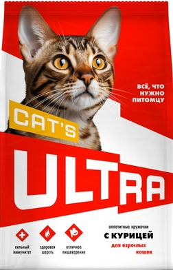 Ultra Cat's Аппетитные Кружочки с Курицей для Взрослых Кошек