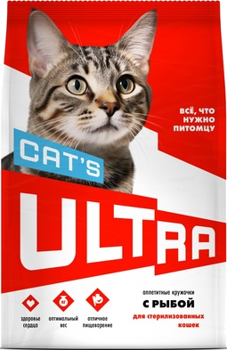 Ultra Cat's Аппетитные Кружочки с Рыбой для Стерилизованных Кошек