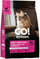 Go! Kitchen Skin + Coat Care Курица с Фруктами и Овощами для Котят и Кошек Всех Возрастов