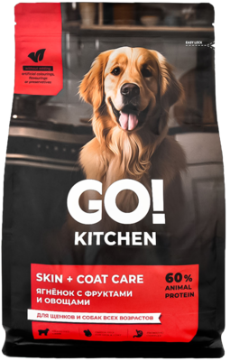 Go! Kitchen Skin + Coat Care Ягнёнок с Фруктами и Овощами для Щенков и Собак Всех Возрастов