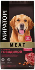 Мираторг Meat с Сочной Говядиной Adult 1+ для Взрослых Собак Средних и Крупных Пород