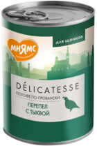 Мнямс Delicatesse Потофё по-провански Перепел с Тыквой для Щенков (банка)