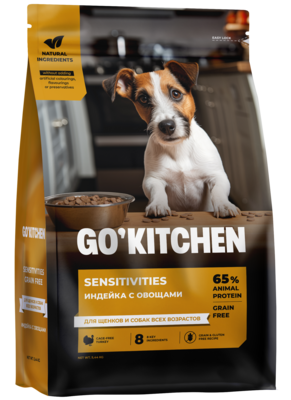 Go'Kitchen Sensitivities Индейка с Овощами для Щенков и Собак Всех Возрастов