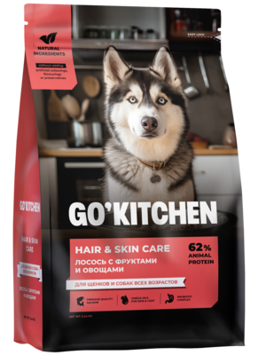 Go'Kitchen Hair & Skin Care Лосось с Фруктами и Овощами для Щенков и Собак Всех Возрастов