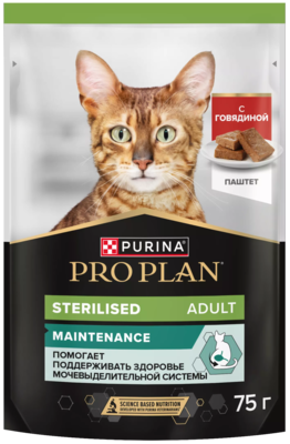 Pro Plan Sterilised Adult Maintenance с Говядиной Паштет (пауч)