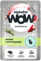 AlphaPet WOW Кролик с Потрошками с Чувствительным Пищеварением (пауч)