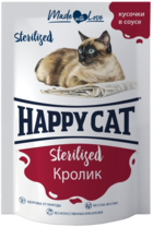 Happy Cat Sterilised Кролик Кусочки в Соусе (пауч)