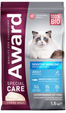 Award Sensitive Skin&Coat Adult White Fish, Turkey, Fish Oil, Flax Seeds