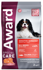 Award Sensitive Skin&Coat All Breed Adult Salmon, Turkey, Fish Oil, Flax Seeds