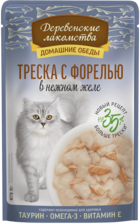 Деревенские Лакомства Домашние Обеды Треска с Форелью (в желе, пауч)