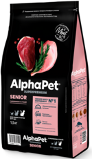 AlphaPet Senior с Кроликом и Уткой для Кошек и Котов от 7 лет