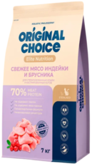 Original Choice Свежее Мясо Индейки и Брусника для Стерилизованных Кошек и Кастрированных Котов
