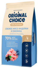 Original Choice Свежее Мясо Индейки и Ежевика для Взрослых Кошек и Котов с Чувствительным Пищеварением